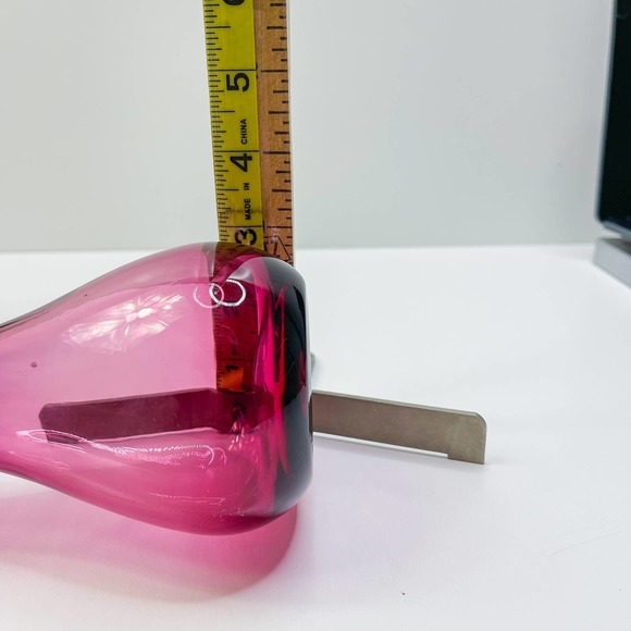 Pilgram Cranberry w/Flower Vase with Ruffle Collar - Picture 4 of 4